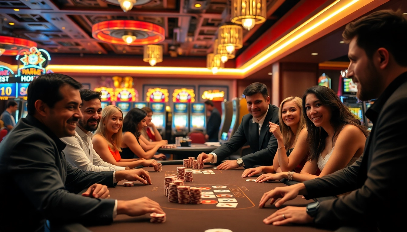 Experience the excitement of high-stakes gambling at https://79kingc2.com/ with players at a poker table.